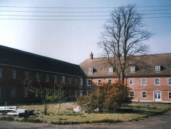 The Main courtyard. South side of central bar (right) now converted, south west arm (left) still derelict.