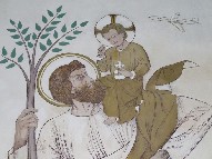 St Christopher, Christ child and jet plane