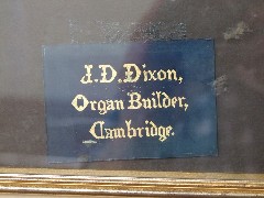 J D Dixon organ builder