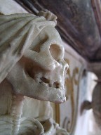 Laeititia Moseley's skull in a shroud